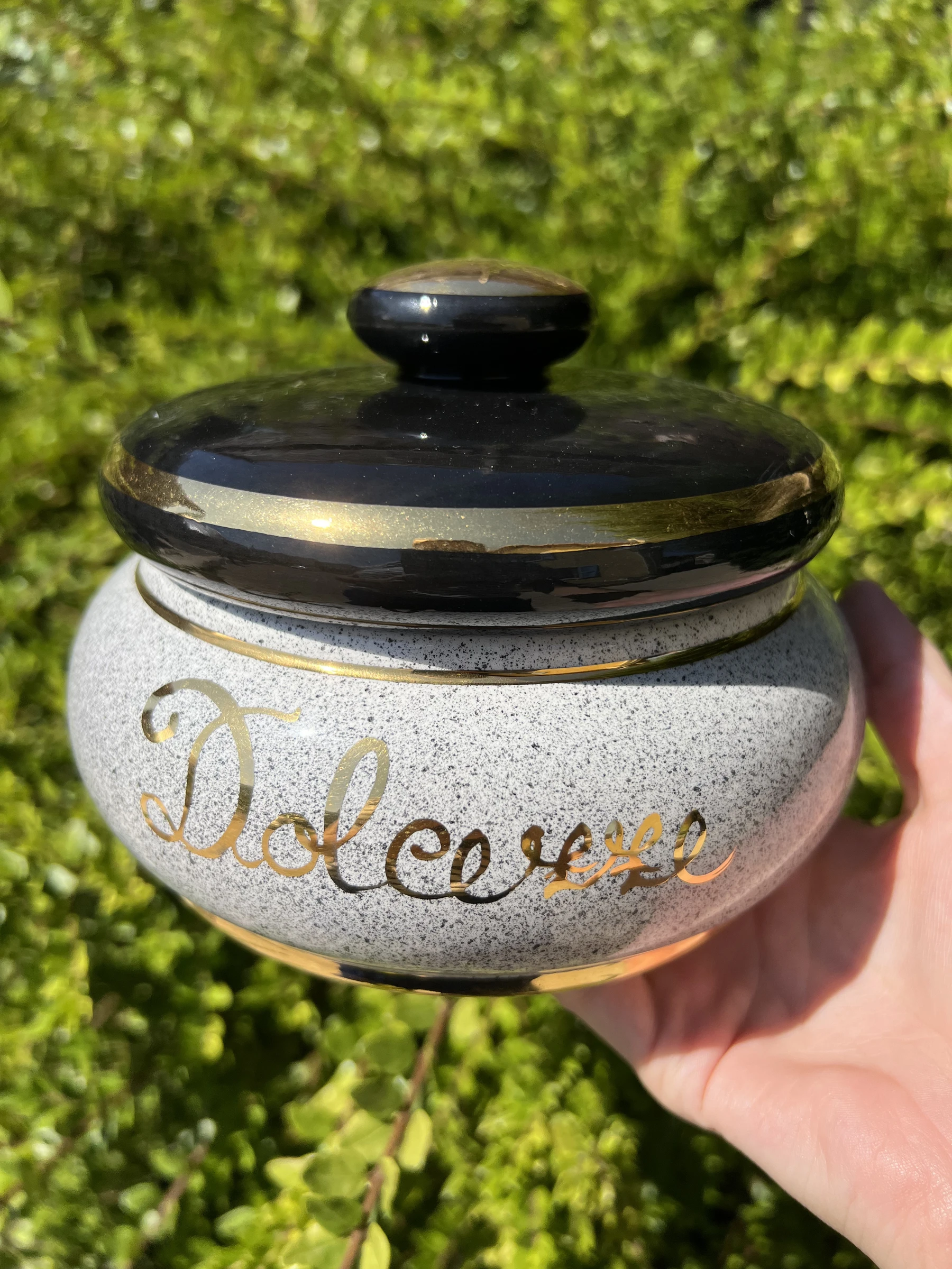 🍬 Bonbonnière vintage Tellatin Bassano Italie céramique Dolcezze avec couvercle